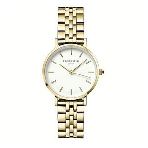 ROSEFIELD • Small Edit White Gold Watch Includes Rosefield Box New Battery